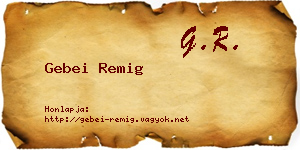 Gebei Remig névjegykártya